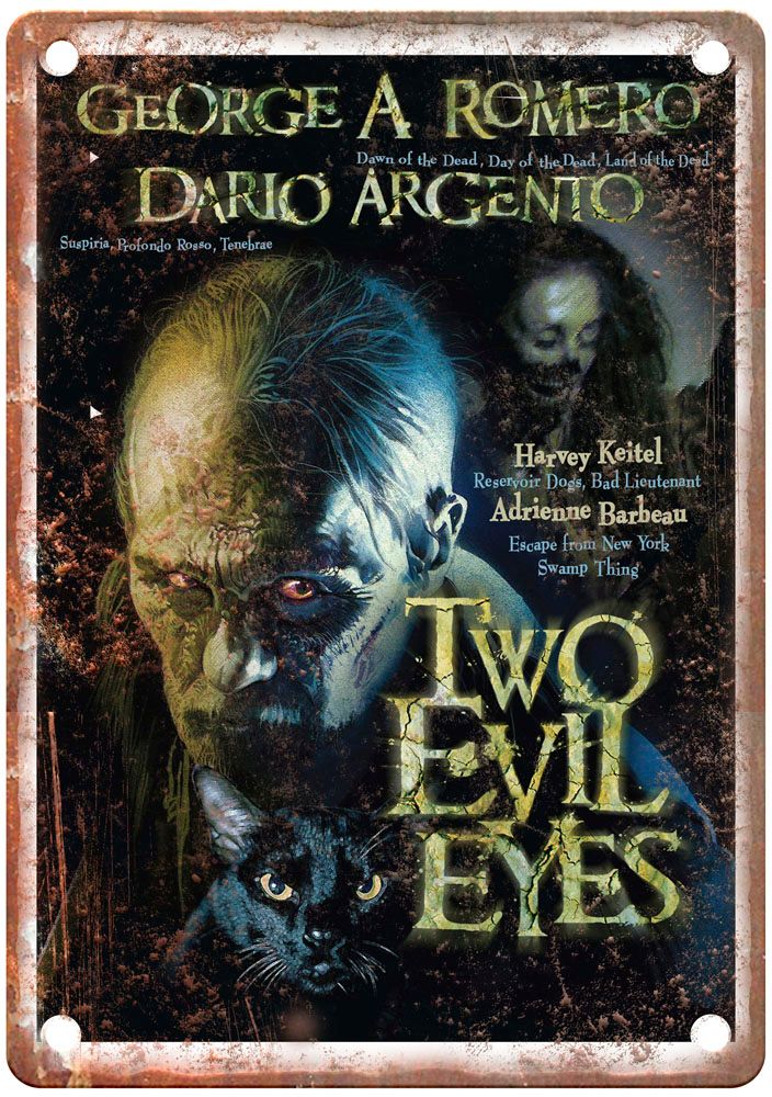 Two Evil Eyes Vintage Movie Poster Old Retro Look Metal Sign