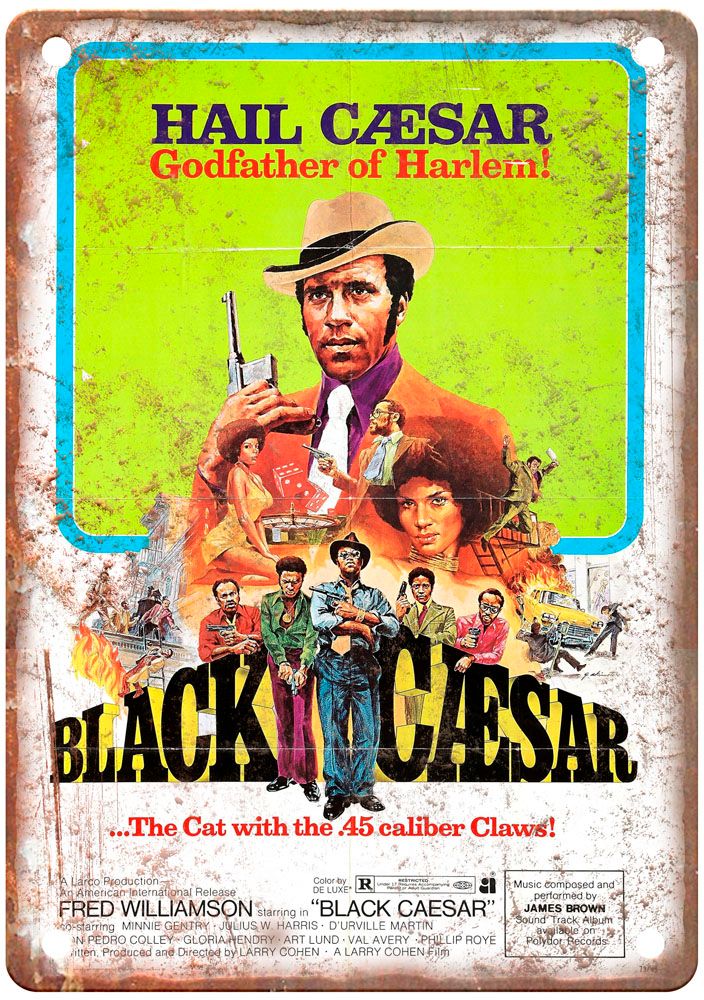 Black Caesar Vintage Movie Poster Old Retro Look Metal Sign