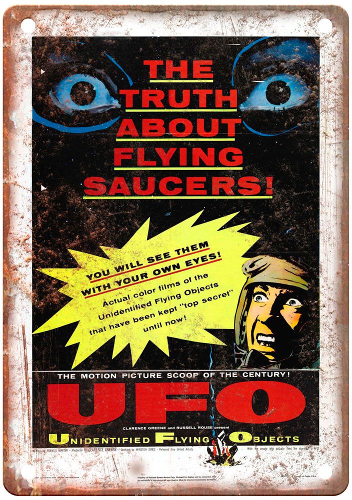 Ufo Vintage Movie Poster Old Retro Look Metal Sign