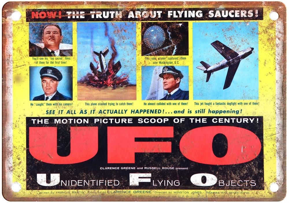 Ufo Vintage Movie Poster Old Retro Look Metal Sign