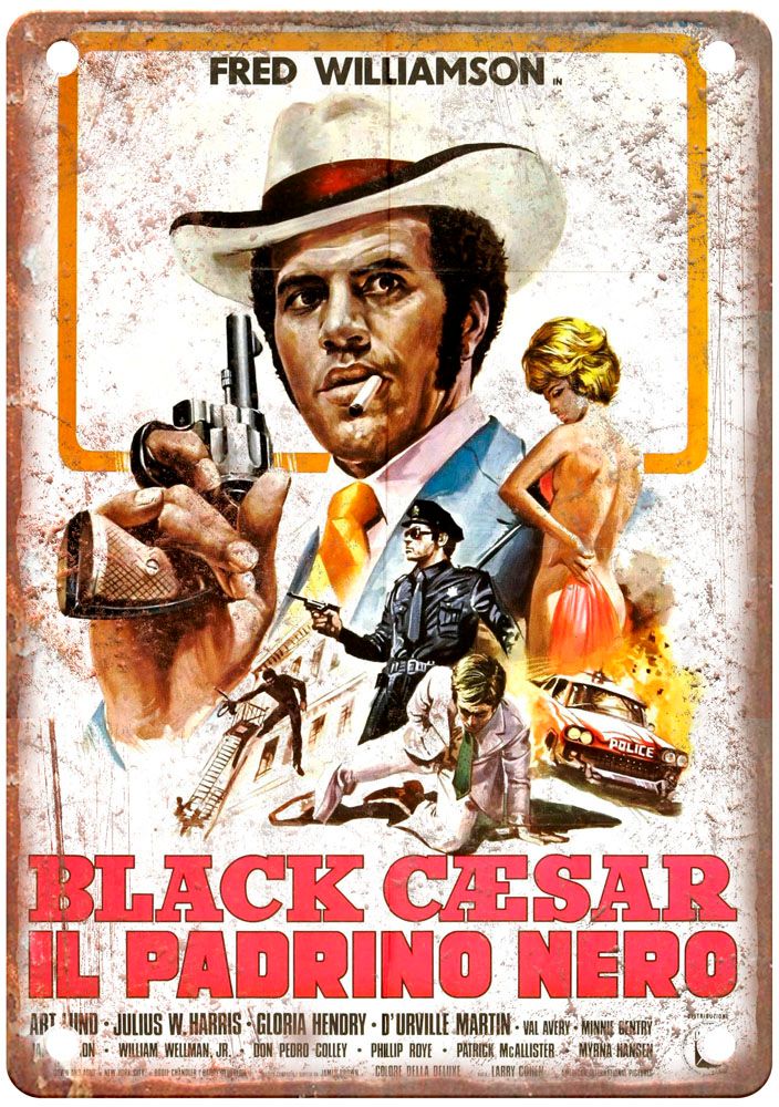 Black Caesar Vintage Movie Poster Old Retro Look Metal Sign