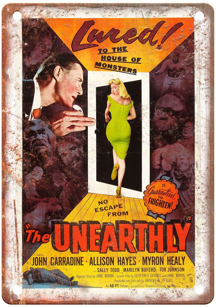 Unearthly Vintage Movie Poster Old Retro Look Metal Sign