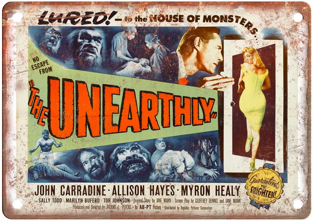 Unearthly Vintage Movie Poster Old Retro Look Metal Sign