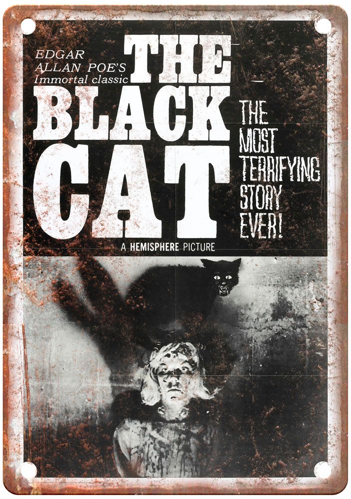 Black Cat 1966 Vintage Movie Poster Old Retro Look Metal Sign