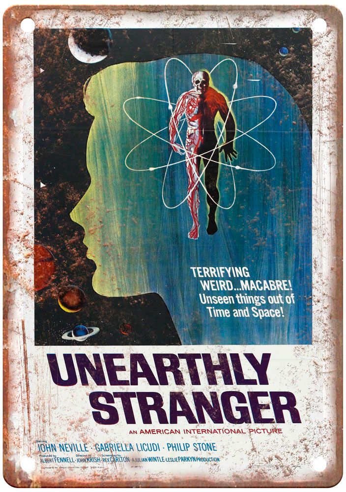 Unearthly Stranger Vintage Movie Poster Old Retro Look Metal Sign