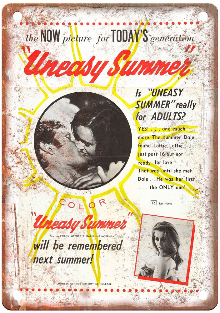 Uneasy Summer Vintage Movie Poster Old Retro Look Metal Sign