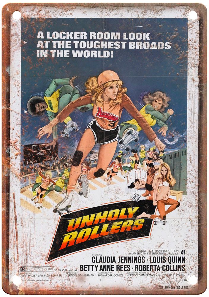 Unholy Rollers Vintage Movie Poster Old Retro Look Metal Sign