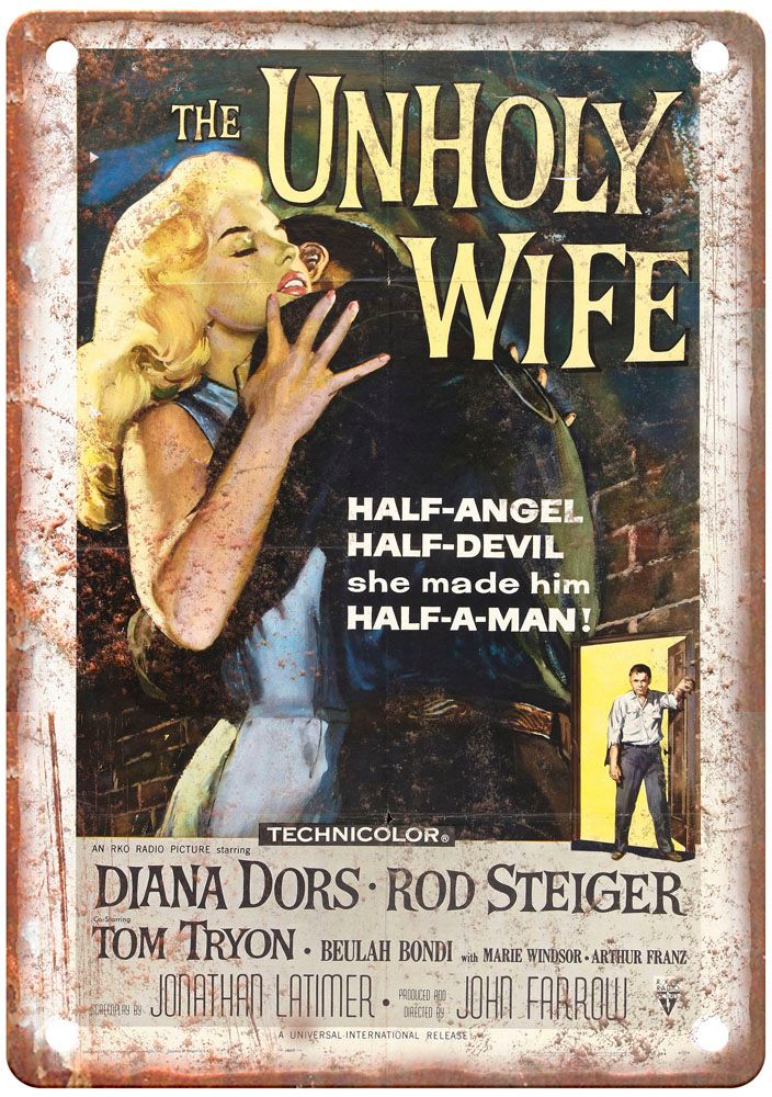 Unholy Wife Vintage Movie Poster Old Retro Look Metal Sign