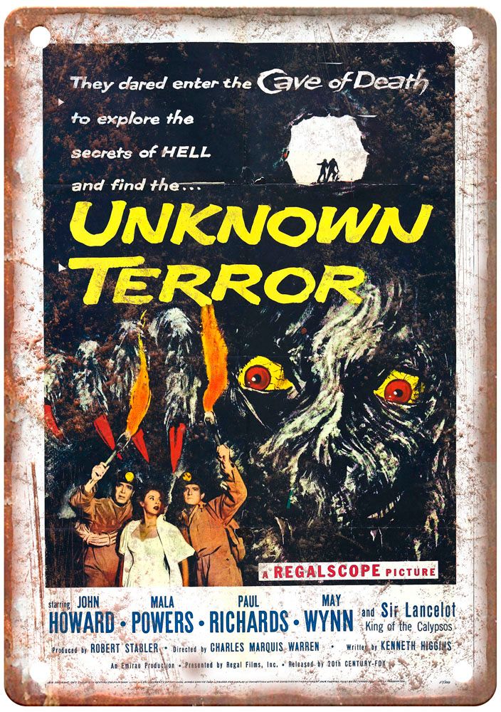 Unknown Terror Vintage Movie Poster Old Retro Look Metal Sign