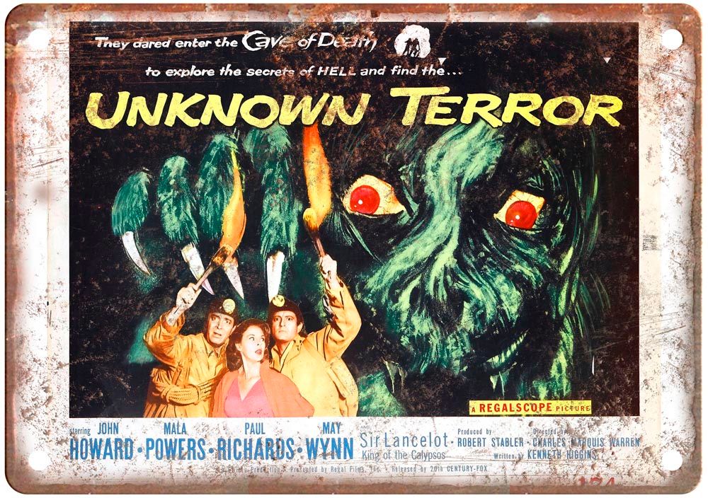 Unknown Terror Vintage Movie Poster Old Retro Look Metal Sign