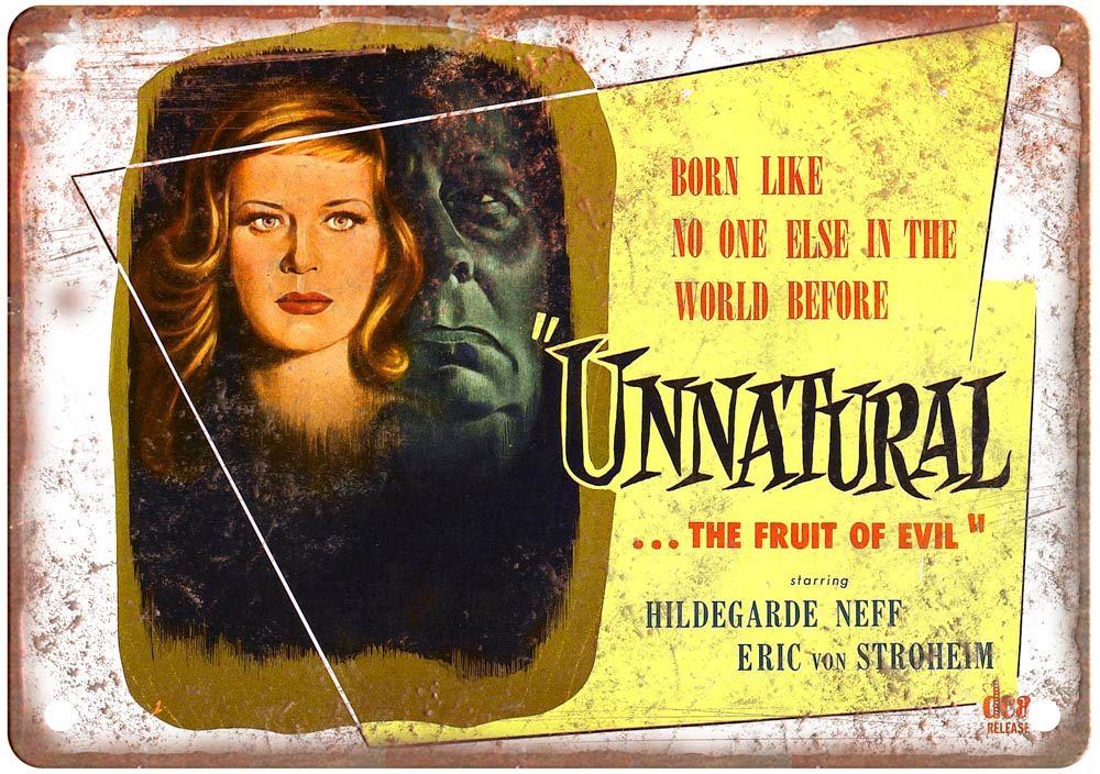 Unnatural Vintage Movie Poster Old Retro Look Metal Sign