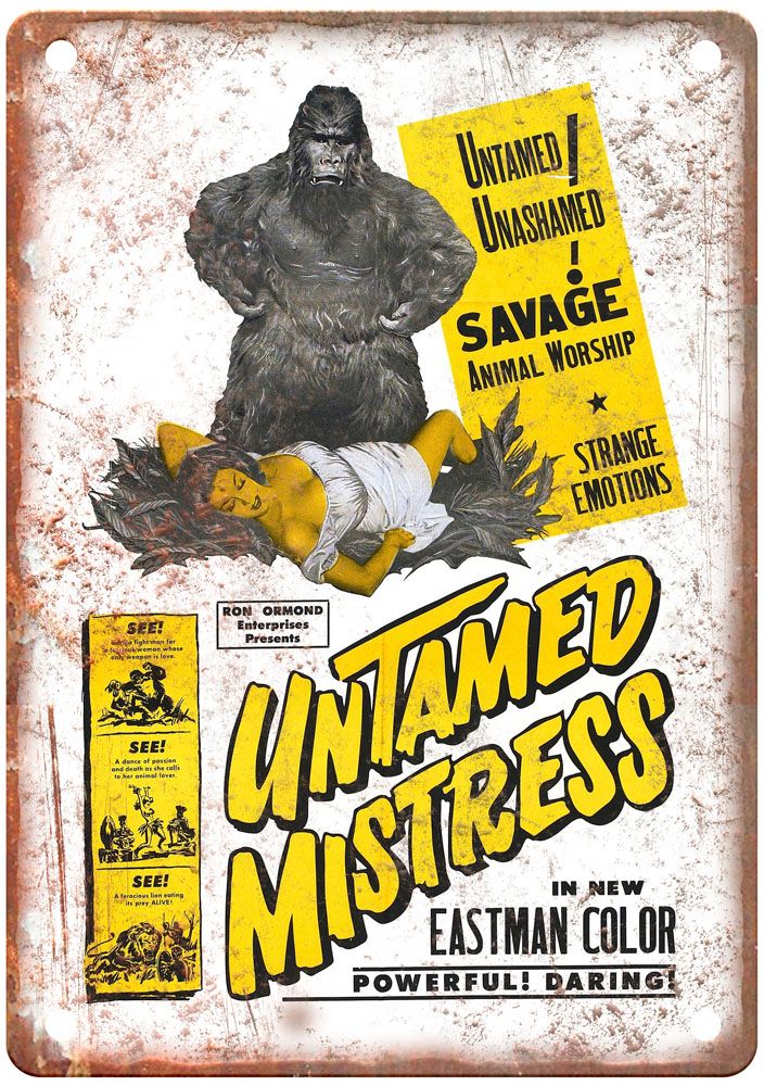 Untamed Mistress Vintage Movie Poster Old Retro Look Metal Sign