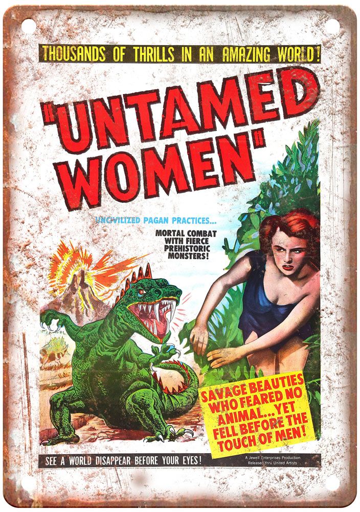 Untamed Women Vintage Movie Poster Old Retro Look Metal Sign