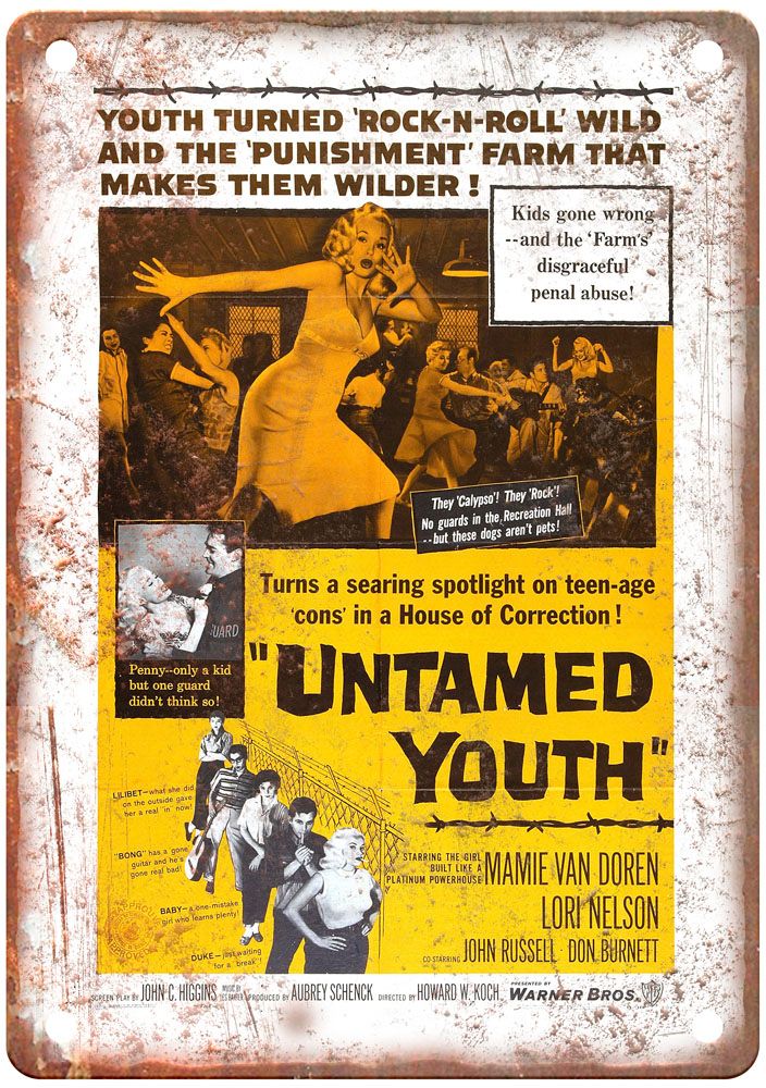 Untamed Youth Vintage Movie Poster Old Retro Look Metal Sign