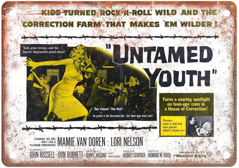 Untamed Youth Vintage Movie Poster Old Retro Look Metal Sign