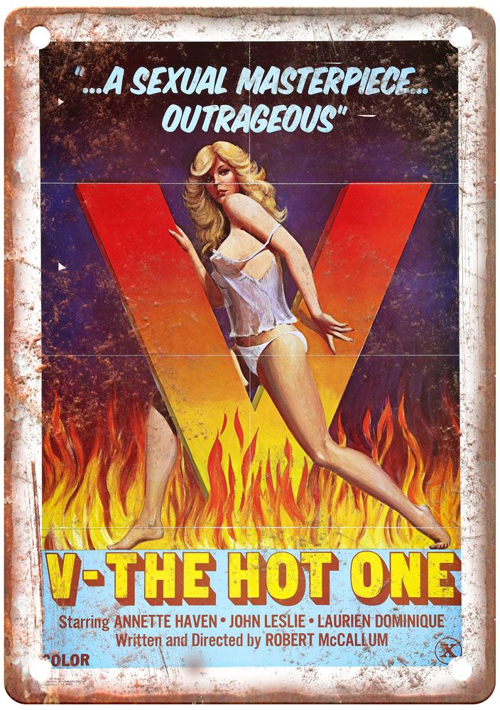 V Hot One Vintage Movie Poster Old Retro Look Metal Sign