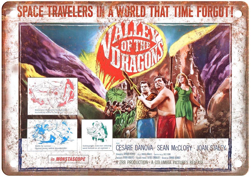 Valley Of Dragons Vintage Movie Poster Old Retro Look Metal Sign