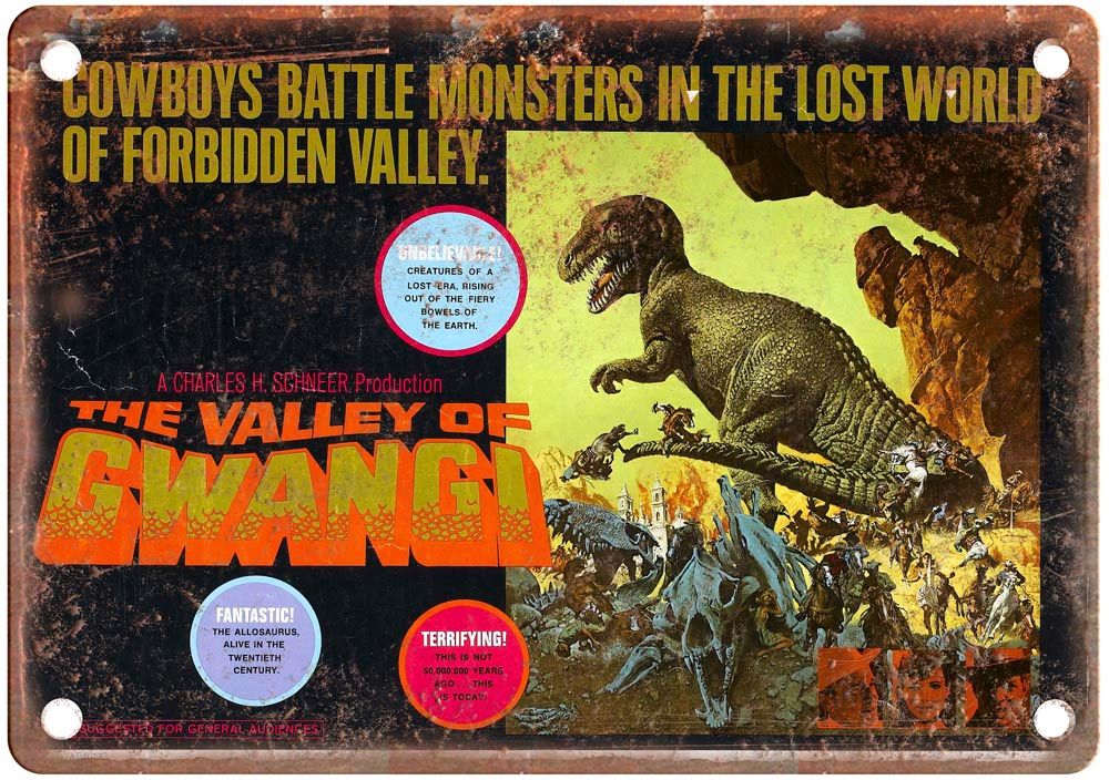 Valley Of Gwangi Vintage Movie Poster Old Retro Look Metal Sign