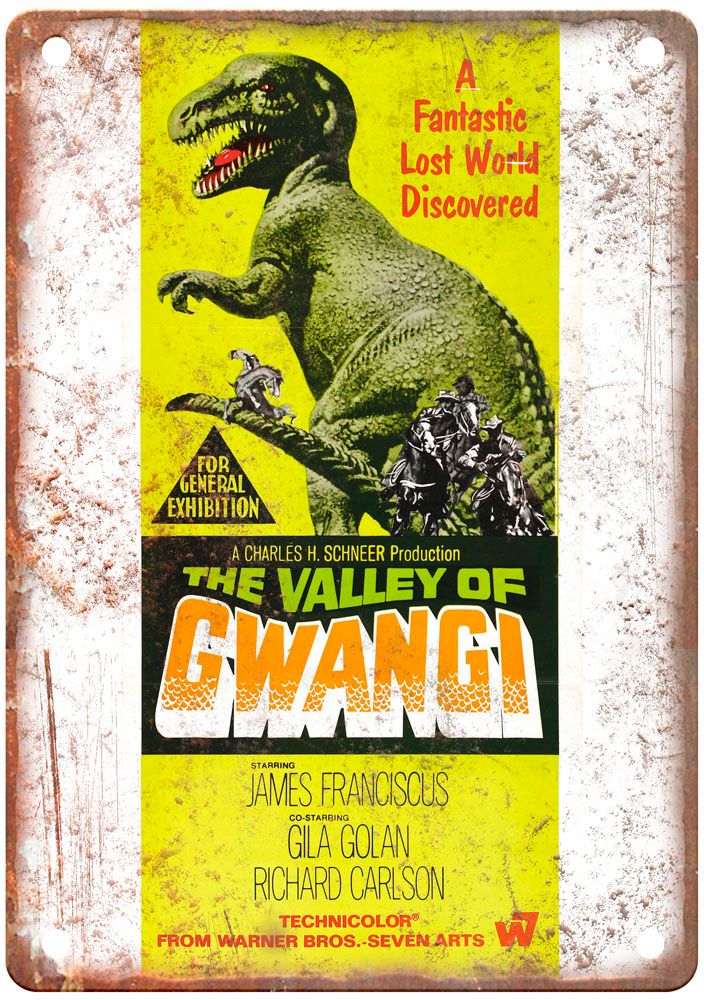 Valley Of Gwangi Vintage Movie Poster Old Retro Look Metal Sign