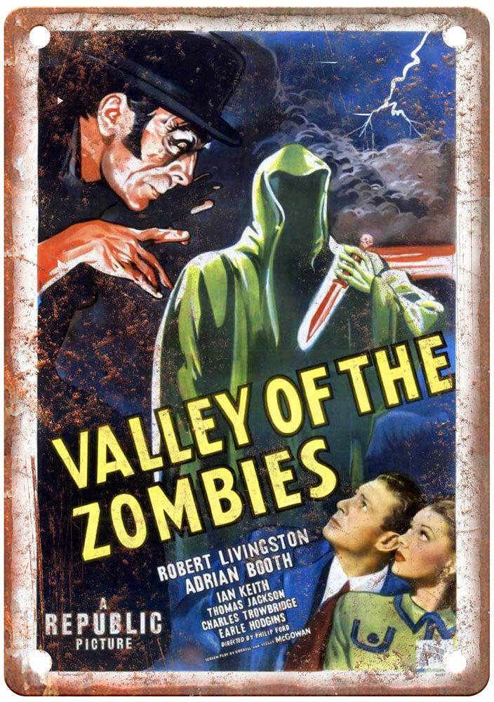 Valley Of Zombies Vintage Movie Poster Old Retro Look Metal Sign