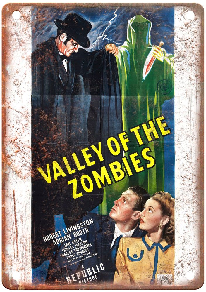 Valley Of Zombies Vintage Movie Poster Old Retro Look Metal Sign