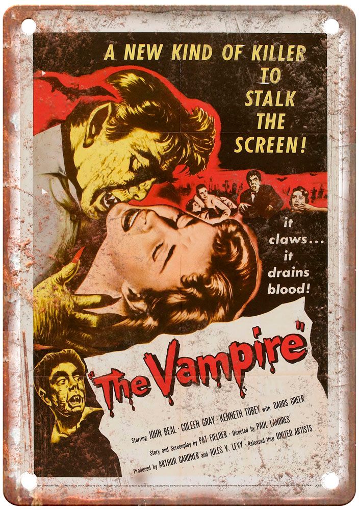 Vampire 1957 Vintage Movie Poster Old Retro Look Metal Sign