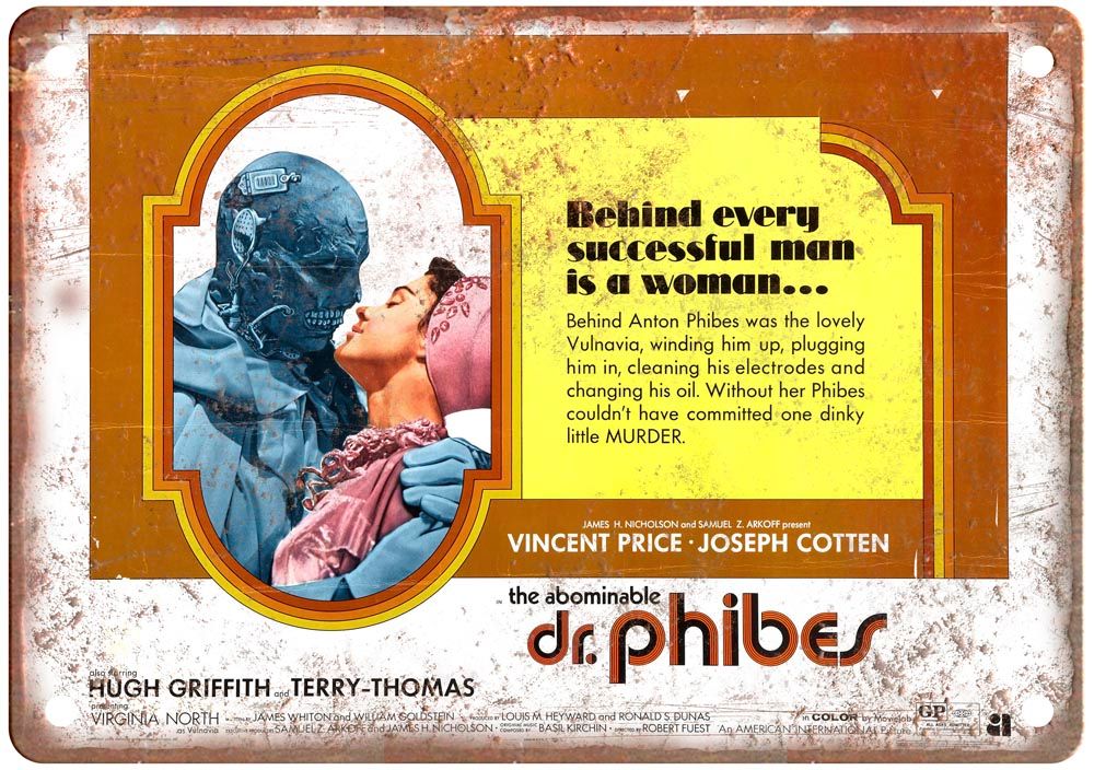 Abominable Dr Phibes Vintage Movie Poster Old Retro Look Metal Sign