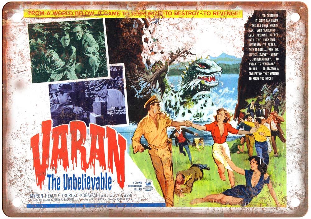 Varan The Unbelievable Vintage Movie Poster Old Retro Look Metal Sign