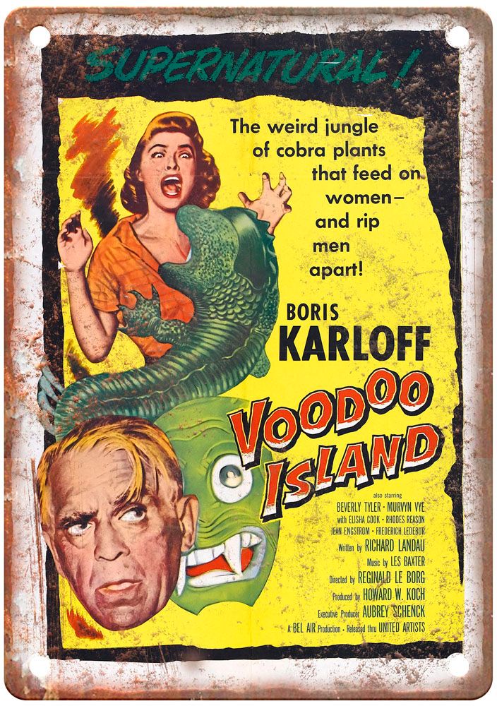 Voodoo Island Vintage Movie Poster Old Retro Look Metal Sign