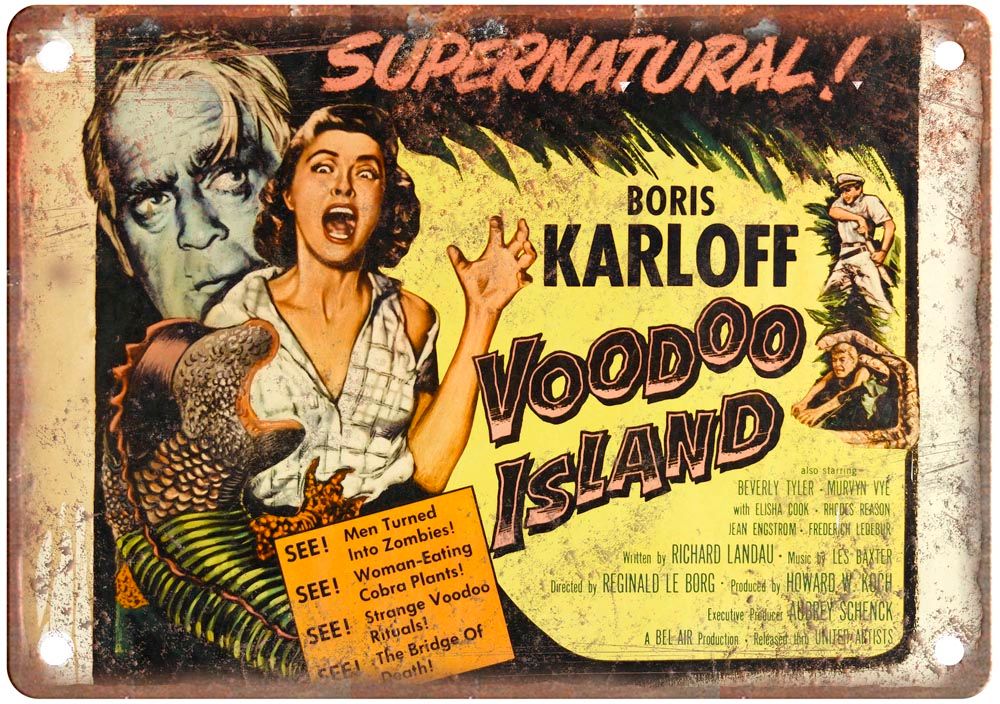 Voodoo Island Vintage Movie Poster Old Retro Look Metal Sign