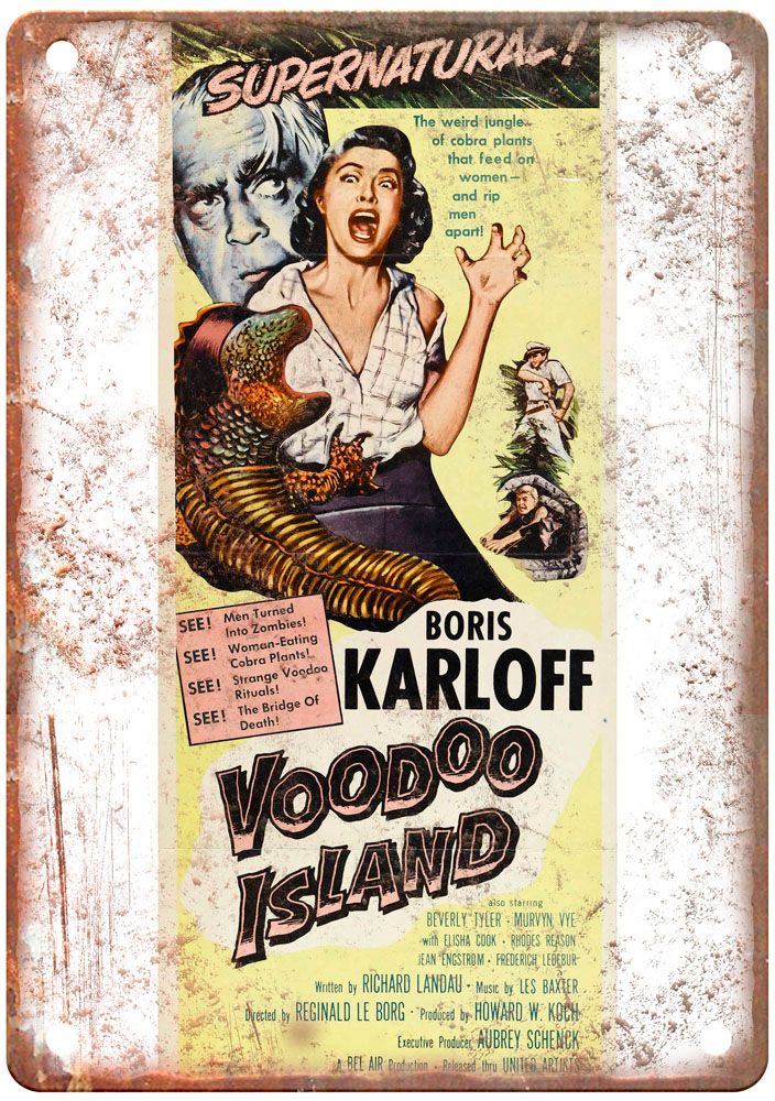 Voodoo Island Vintage Movie Poster Old Retro Look Metal Sign