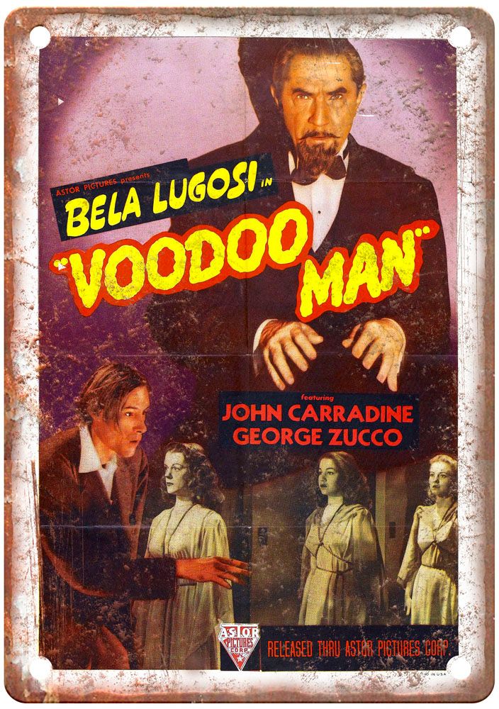 Voodoo Man Vintage Movie Poster Old Retro Look Metal Sign