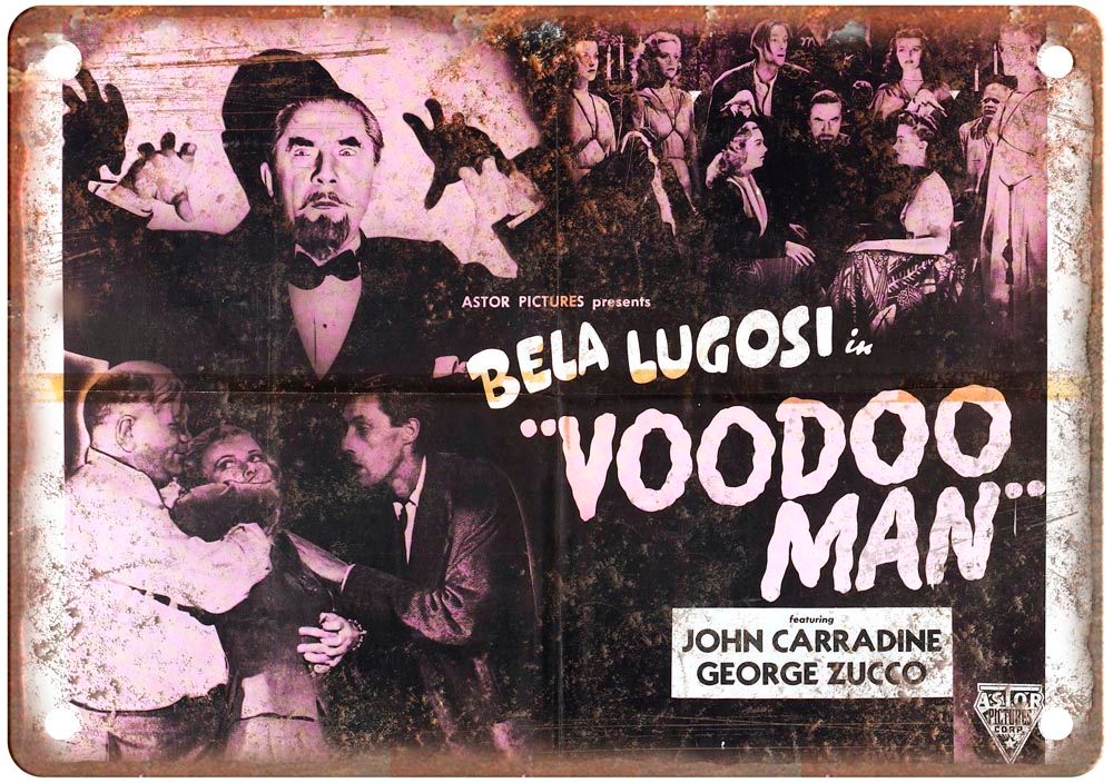 Voodoo Man Vintage Movie Poster Old Retro Look Metal Sign