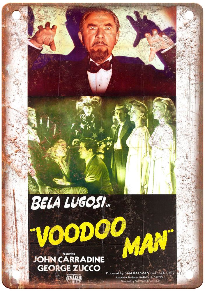 Voodoo Man Vintage Movie Poster Old Retro Look Metal Sign