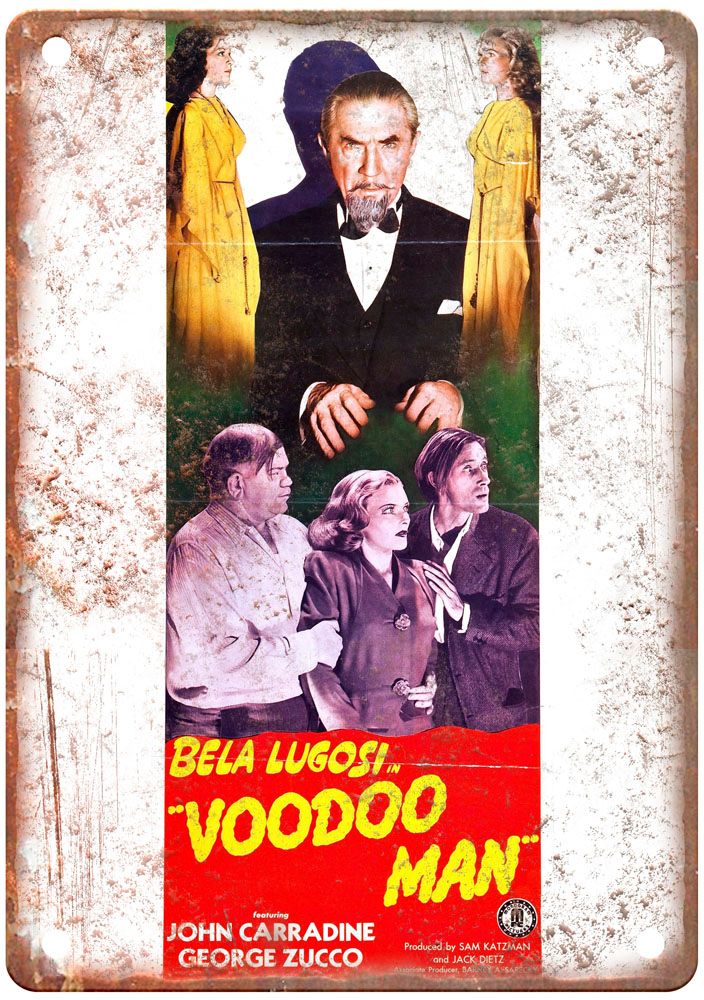 Voodoo Man Vintage Movie Poster Old Retro Look Metal Sign