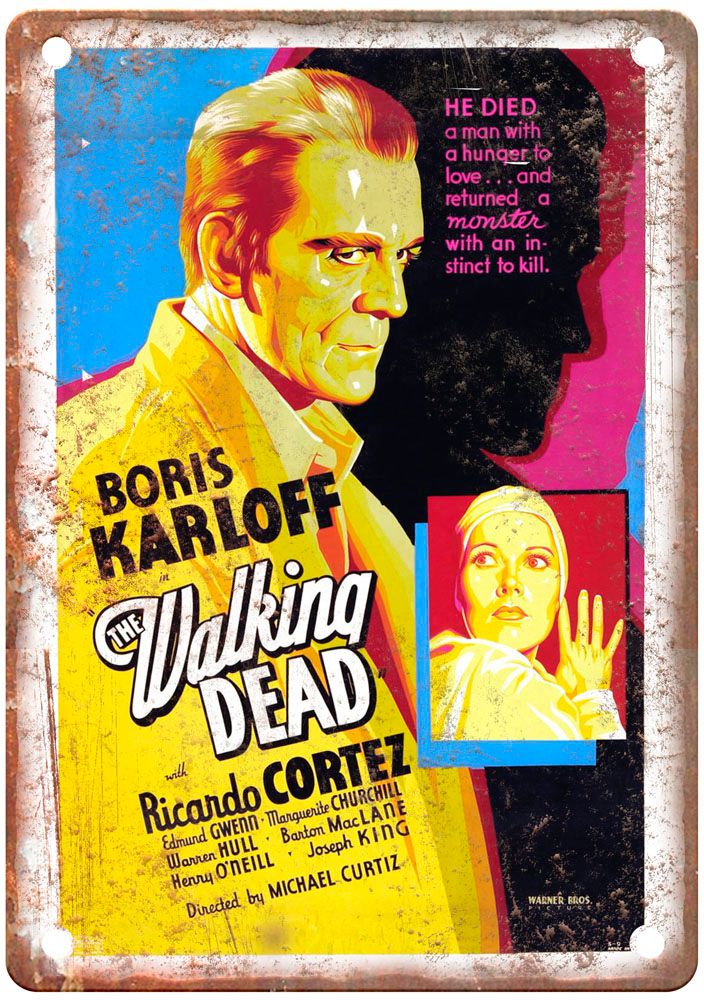 Walking Dead Vintage Movie Poster Old Retro Look Metal Sign