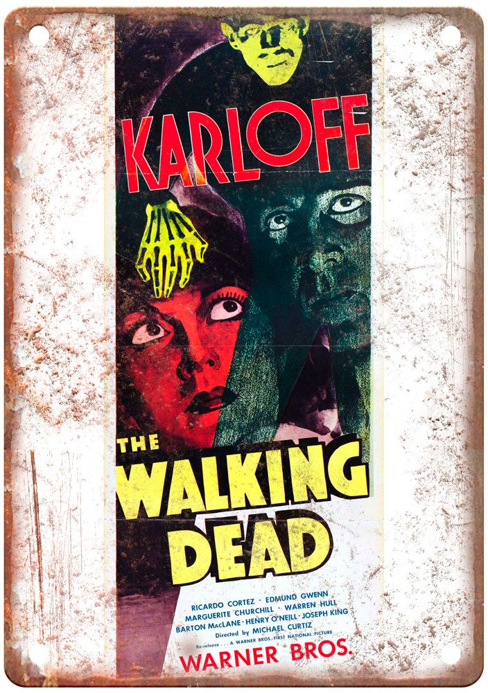 Walking Dead Vintage Movie Poster Old Retro Look Metal Sign