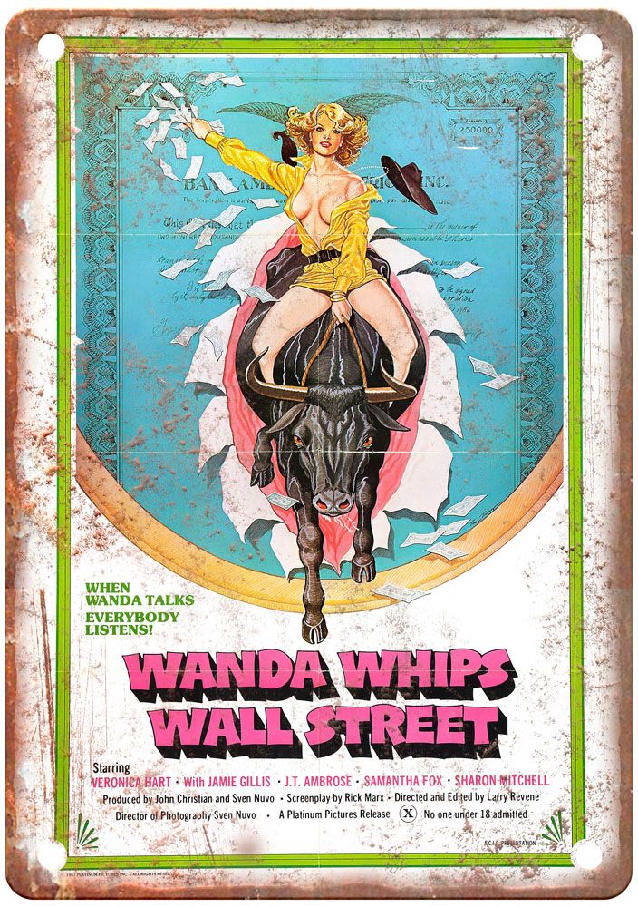 Wanda Whips Wall Street Vintage Movie Poster Old Retro Look Metal Sign