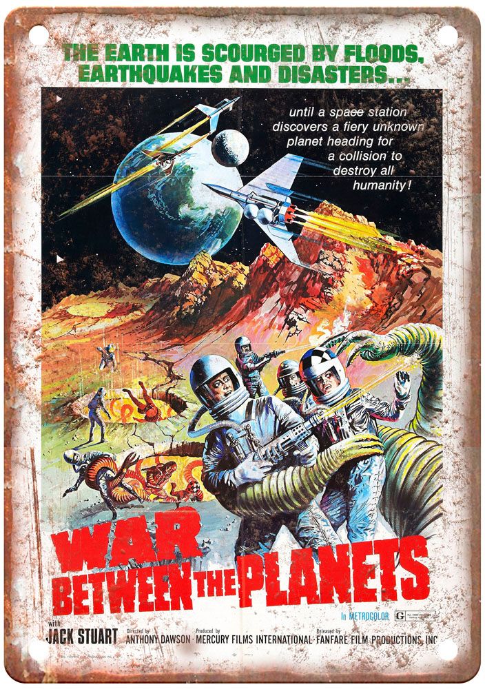 War Between Planets Vintage Movie Poster Old Retro Look Metal Sign