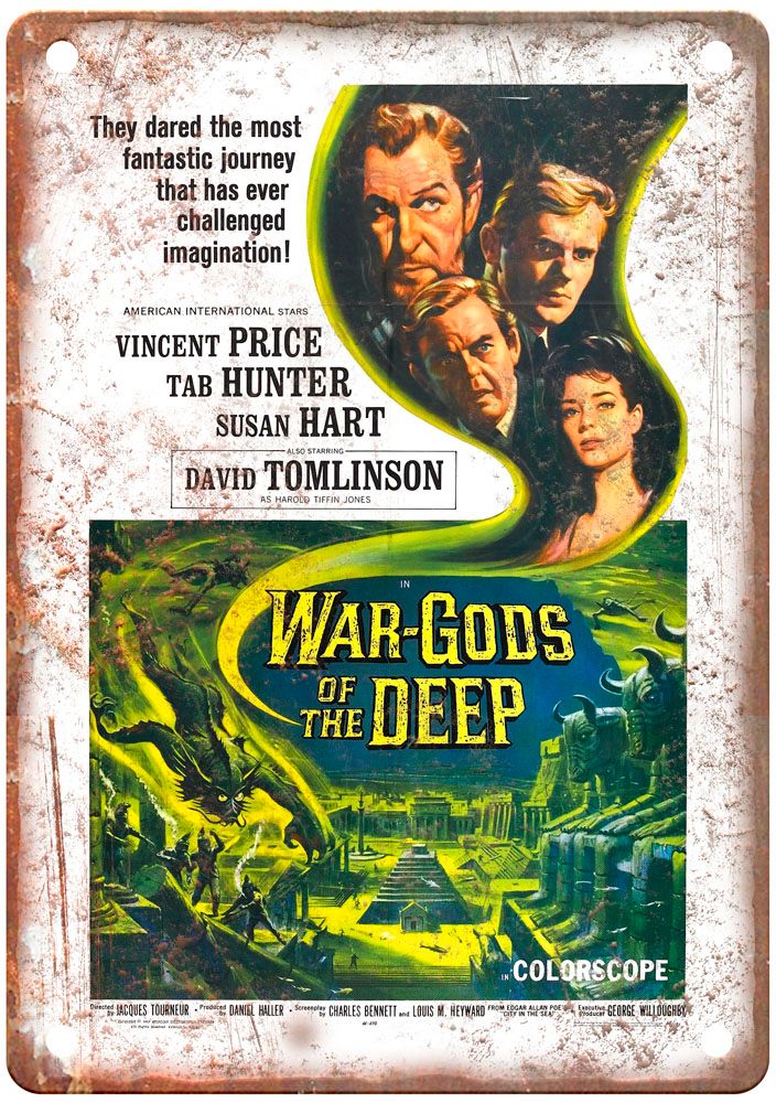 War Gods Of The Deep Vintage Movie Poster Old Retro Look Metal Sign