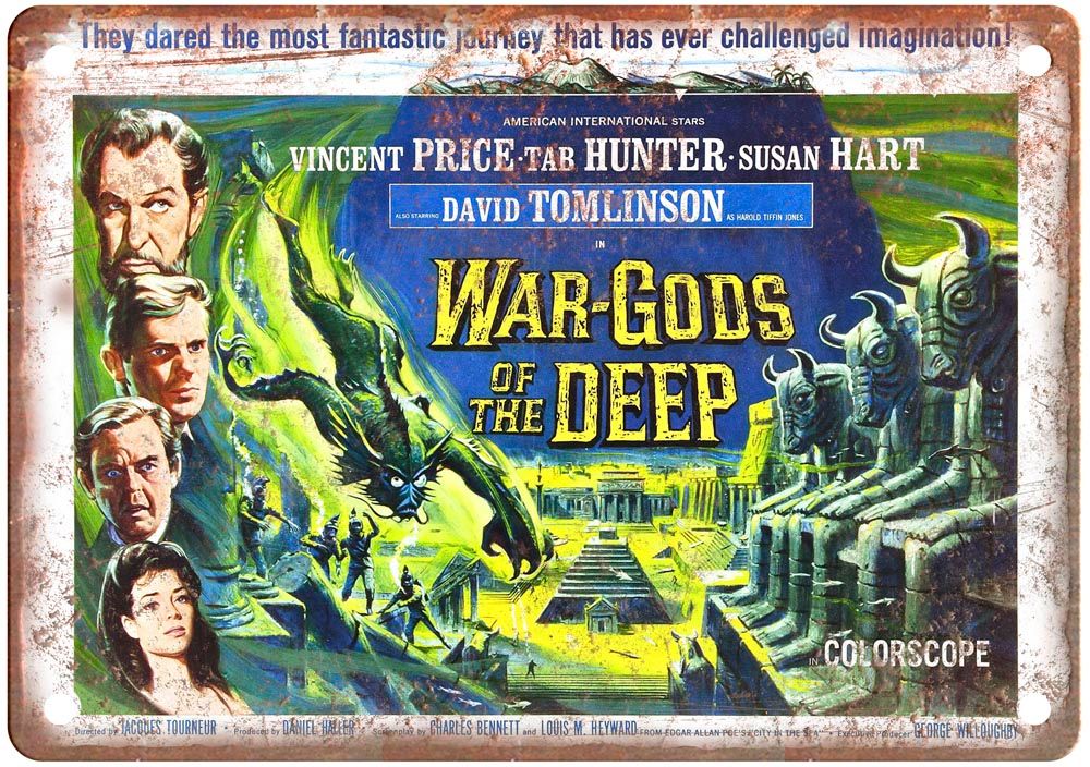 War Gods Of The Deep Vintage Movie Poster Old Retro Look Metal Sign