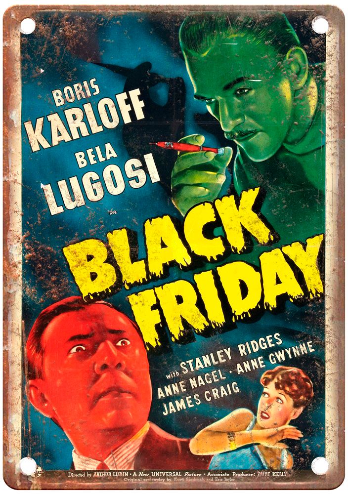 Black Friday Vintage Movie Poster Old Retro Look Metal Sign