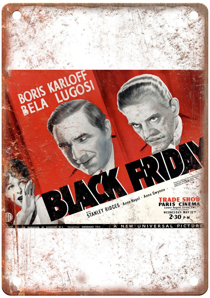 Black Friday Vintage Movie Poster Old Retro Look Metal Sign