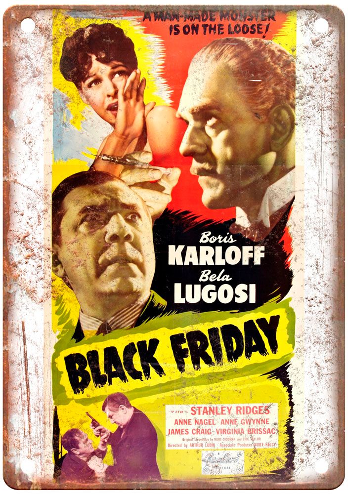 Black Friday Vintage Movie Poster Old Retro Look Metal Sign