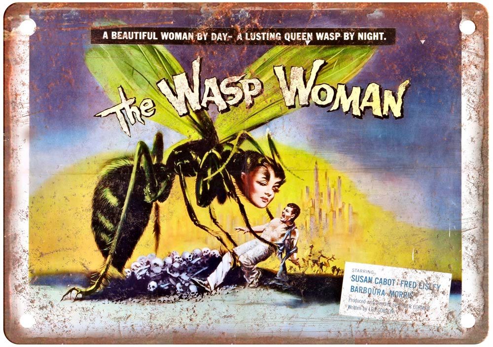 Wasp Woman Vintage Movie Poster Old Retro Look Metal Sign