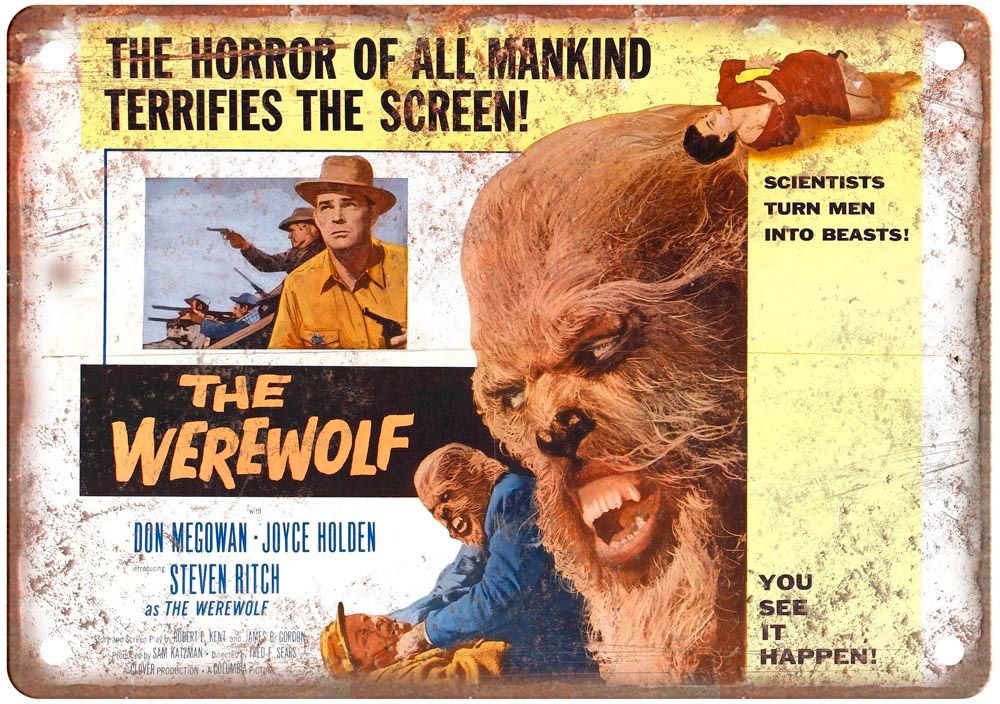 Werewolf 1954 Vintage Movie Poster Old Retro Look Metal Sign