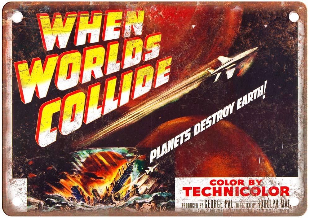 When Worlds Collide Vintage Movie Poster Old Retro Look Metal Sign