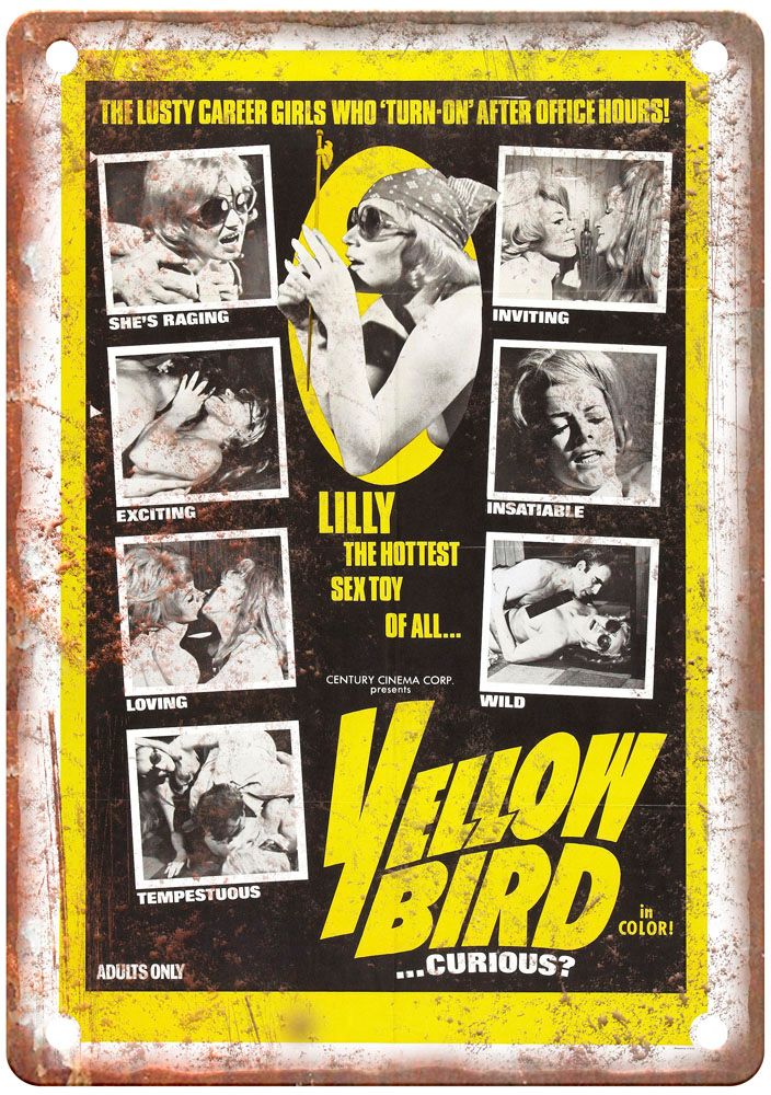 Yellow Bird Vintage Movie Poster Old Retro Look Metal Sign