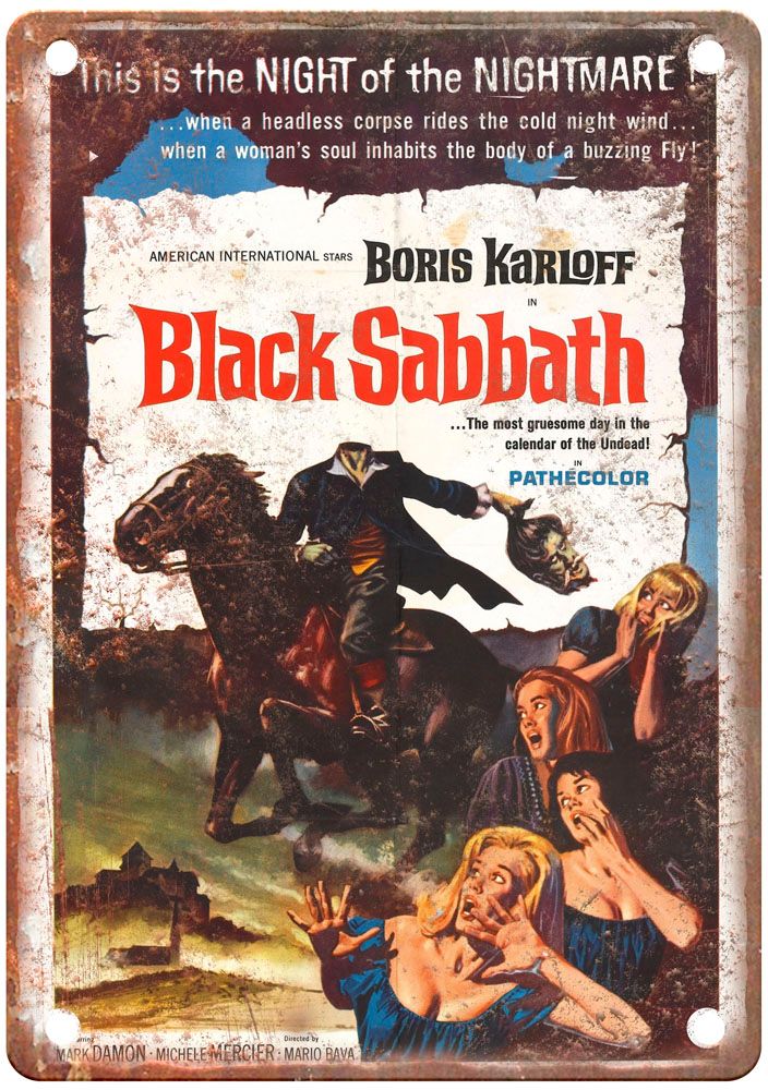 Black Sabbath Vintage Movie Poster Old Retro Look Metal Sign