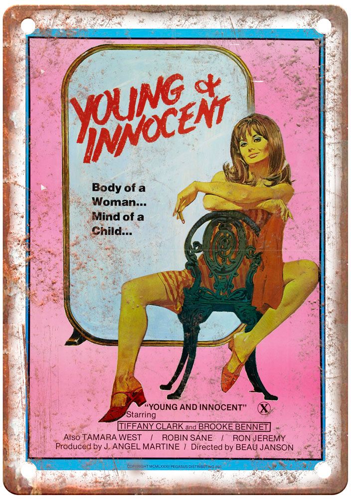 Young And Innocent Vintage Movie Poster Old Retro Look Metal Sign